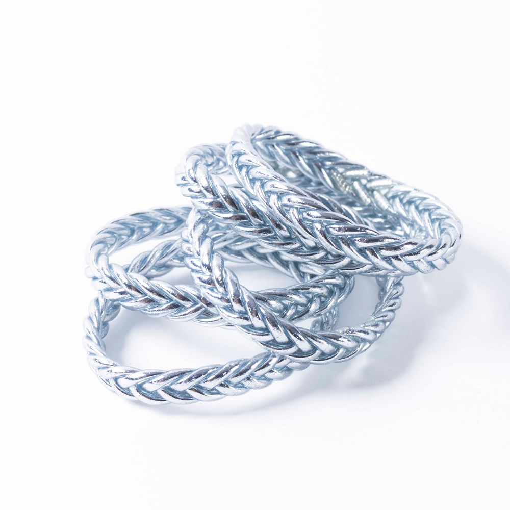 Buddhist Bracelet - Braided Silver