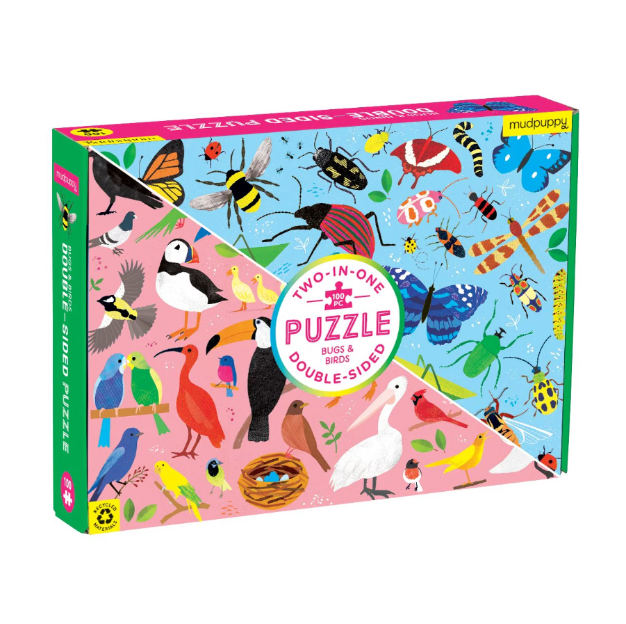 100pc Double Sided Puzzle - Bugs & Birds