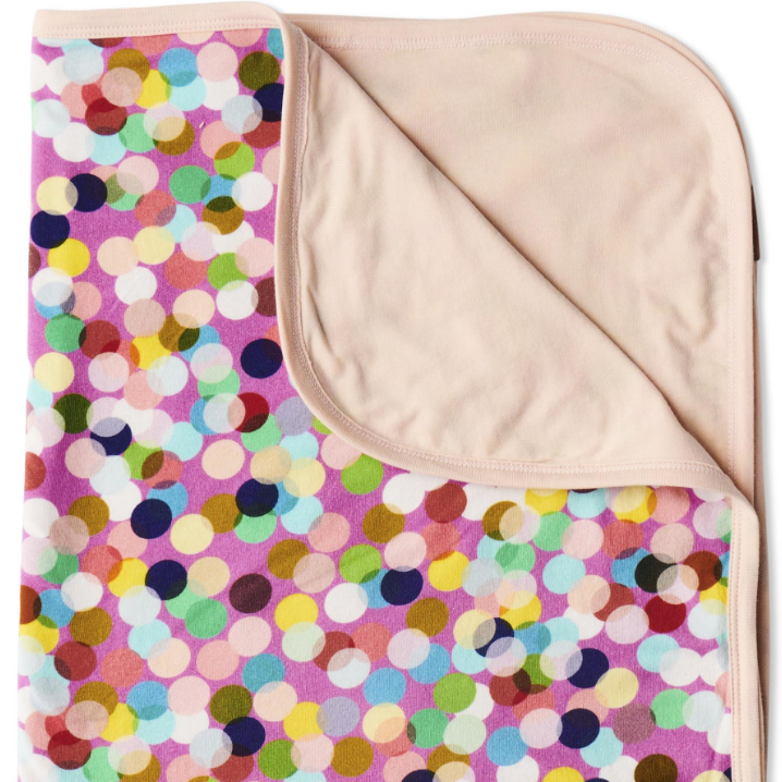 Organic Cotton Stroller Blanket - Confetti Pink