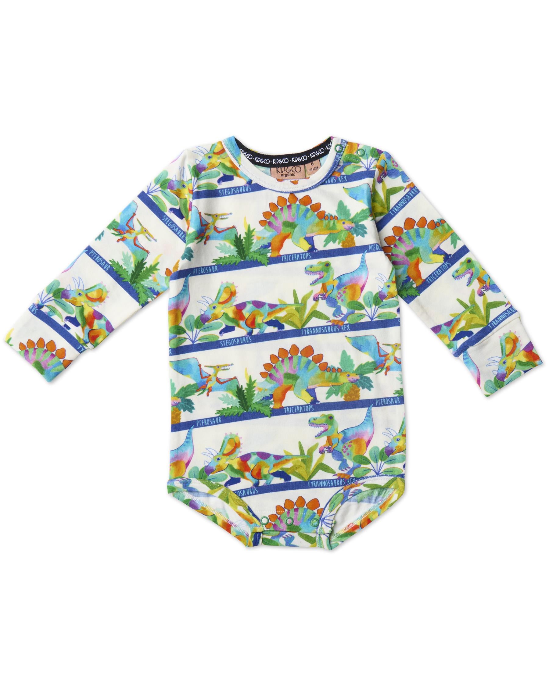 Long Sleeve Romper - Dino Safari