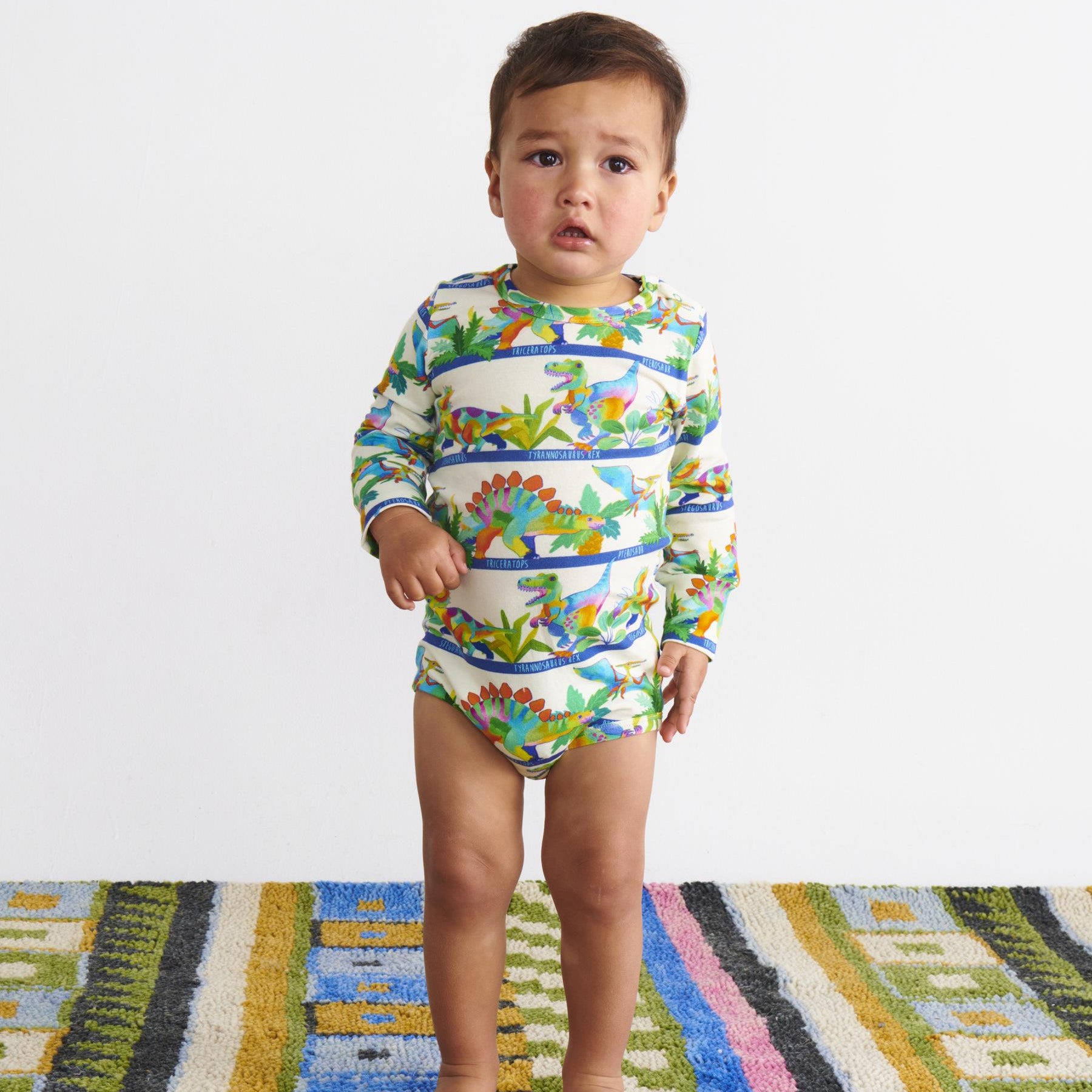 Long Sleeve Romper - Dino Safari