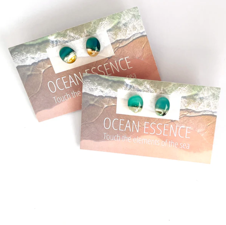 Ocean Essence - Emerald Sea Stud Earrings