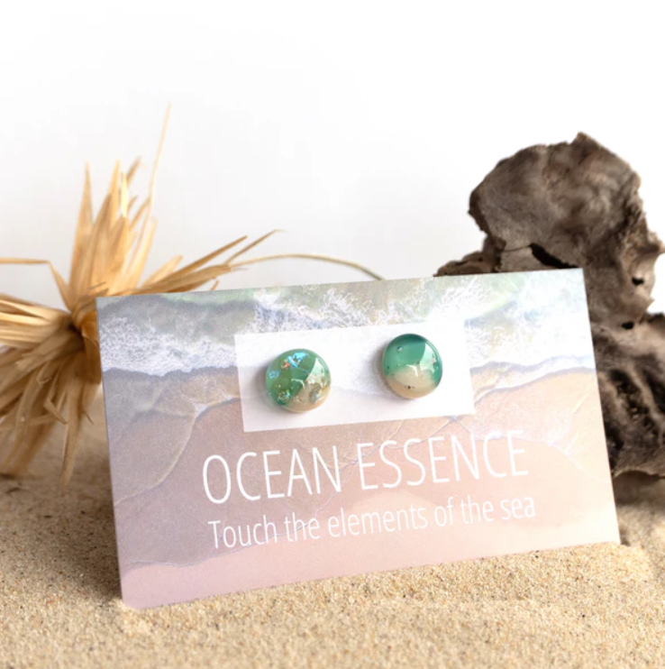 Ocean Essence - Emerald Sea Stud Earrings