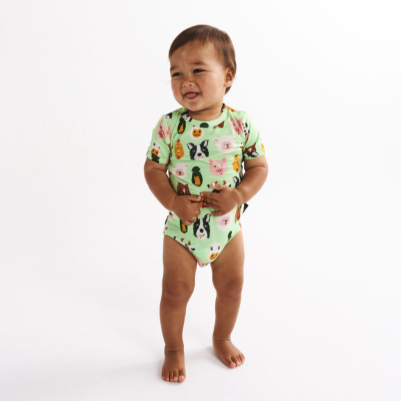 Baby Romper (Short Sleeve) - Farm Friends