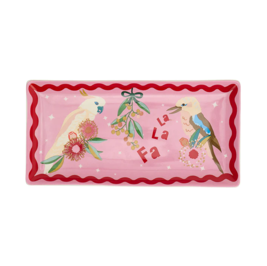 Festive Birds Plate - Rectangle