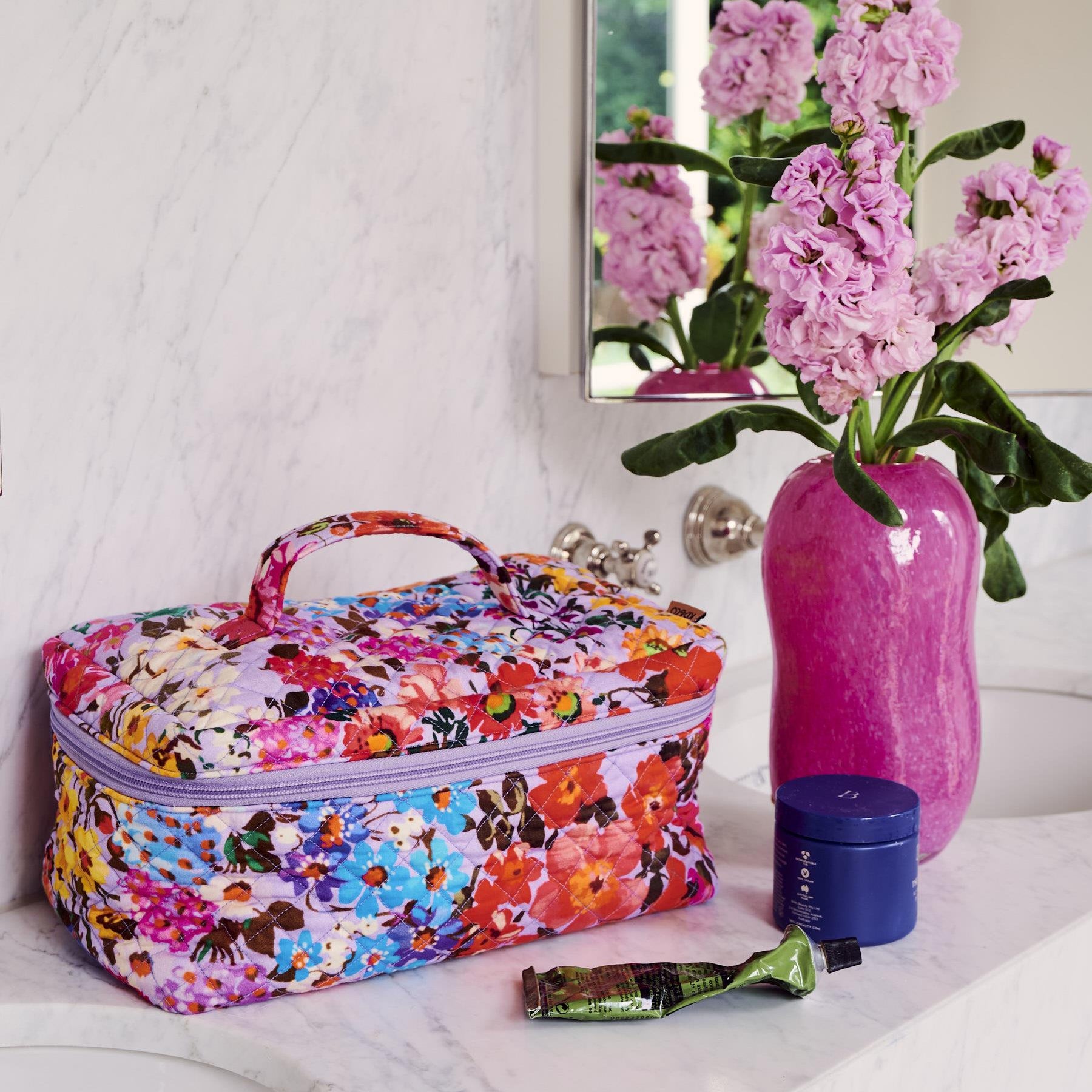 Quilted Toiletry Case - Forever Floral Lilac