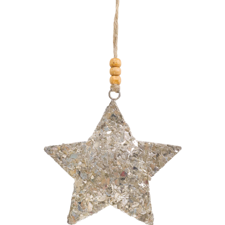 Ornament - Glitter Metal Star