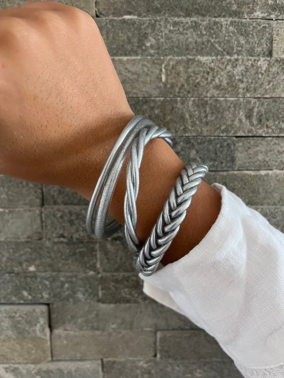 Buddhist Bracelet - Twist Silver