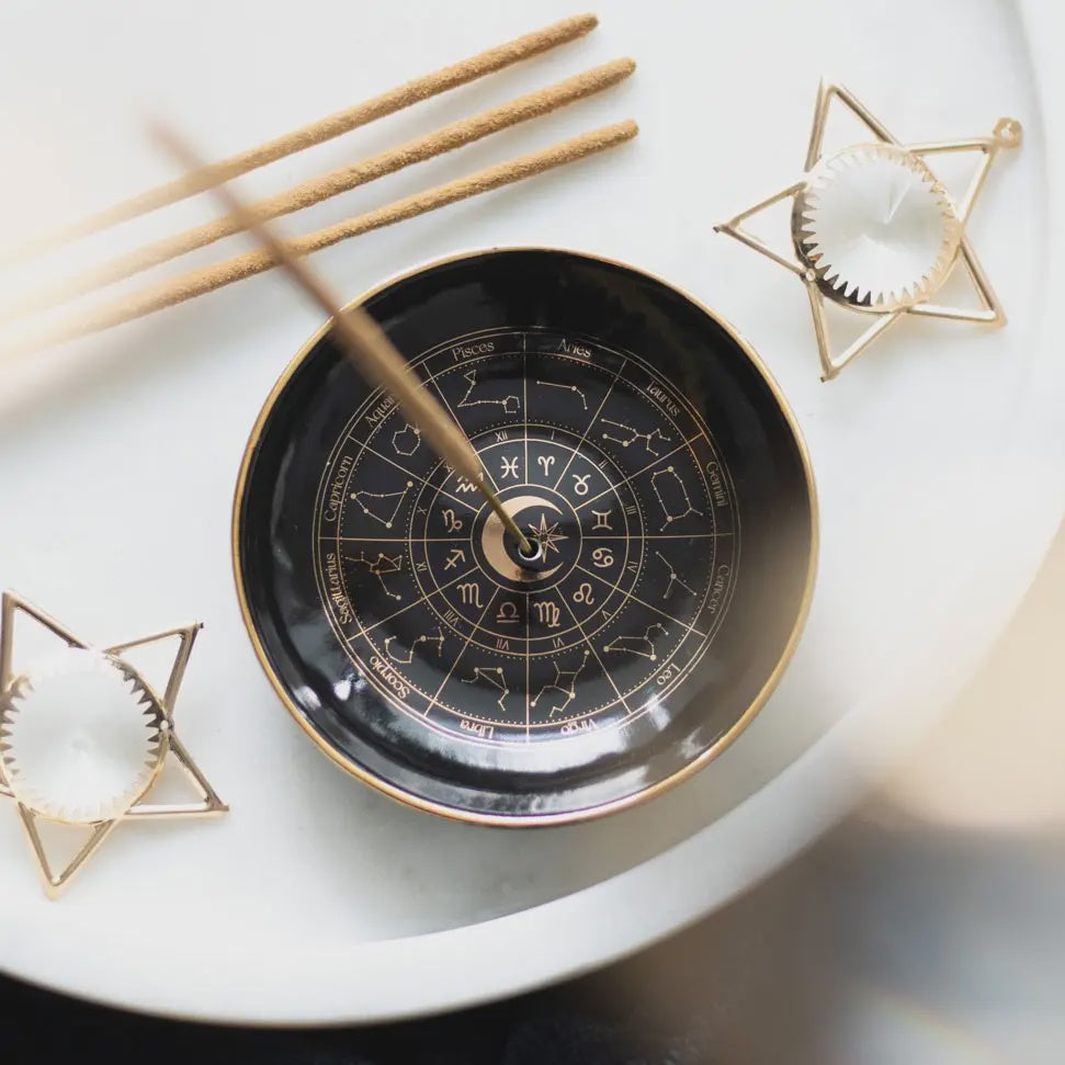 Incense Dish - Astrology Wheel