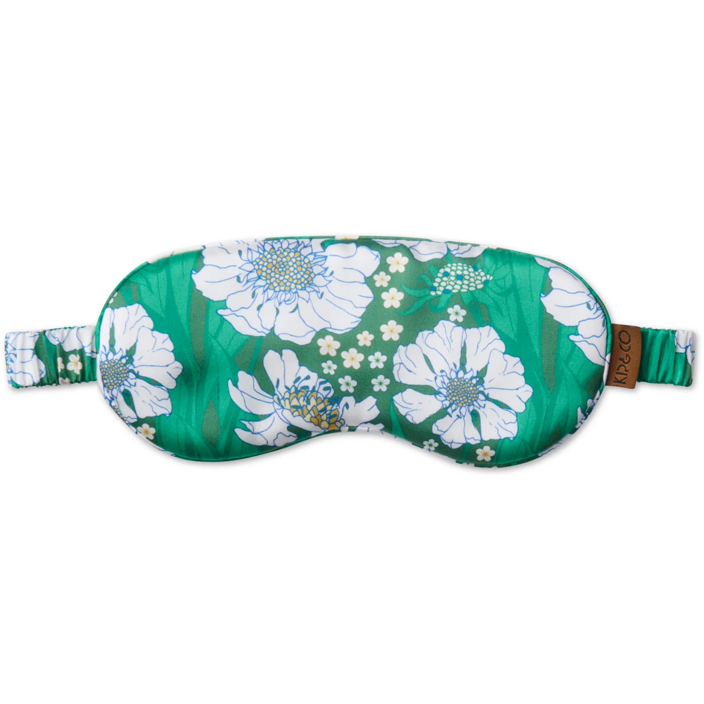 Silk Eye Mask - Tumbling Flowers Green