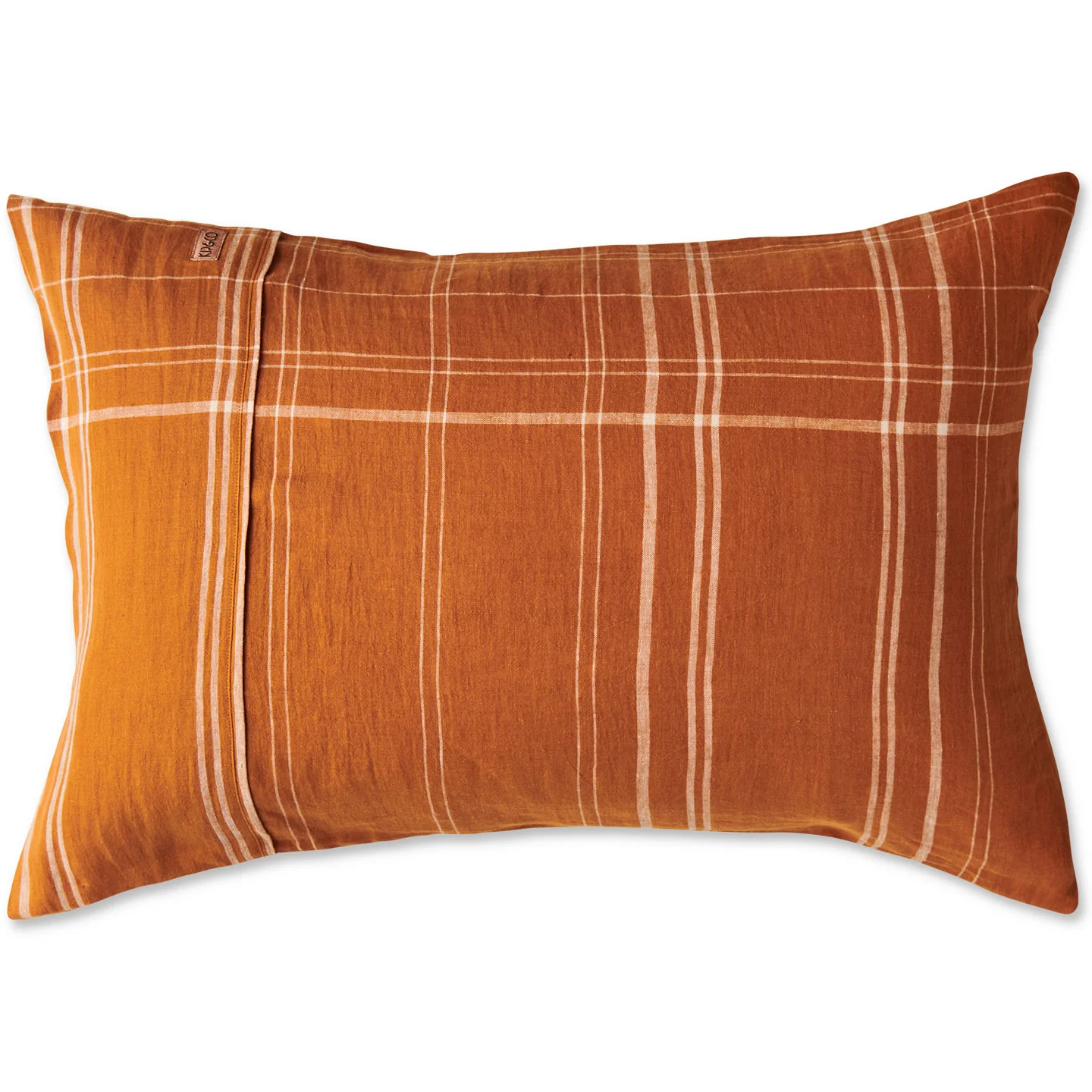 Linen Pillowcase - Santa Monica Pecan Tartan 2P