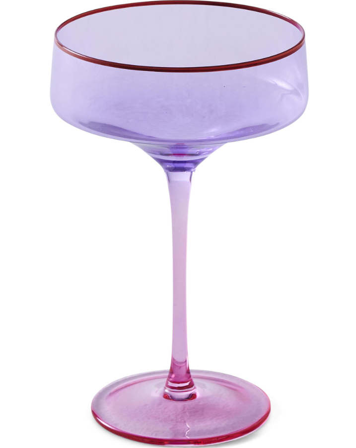 Lilac Colour Block Margarita Glass - set of 2