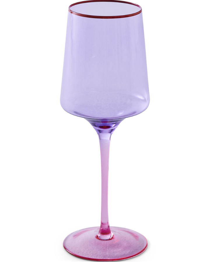 Lilac Colour Block Vino Glass - set of 2