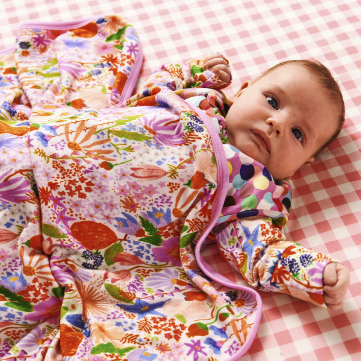 Organic Cotton Stroller Blanket - Meandering Medows