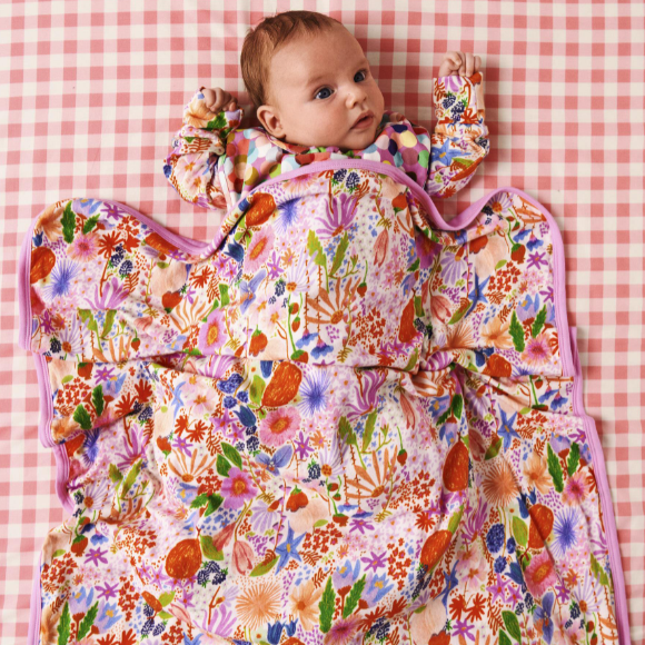 Organic Cotton Stroller Blanket - Meandering Medows