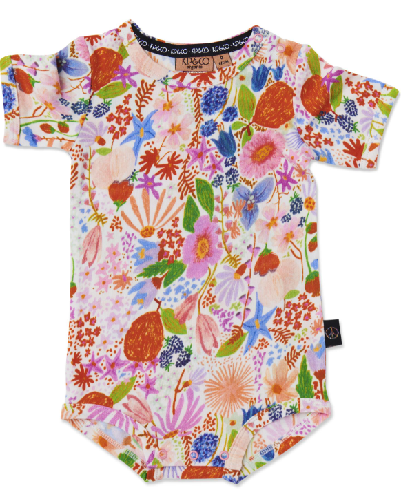 Baby Romper (Short Sleeve) - Meandering Meadows