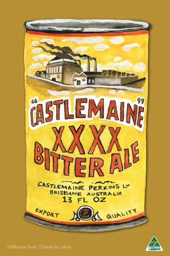 Tea Towel - Castlemaine XXXX (Mustard)