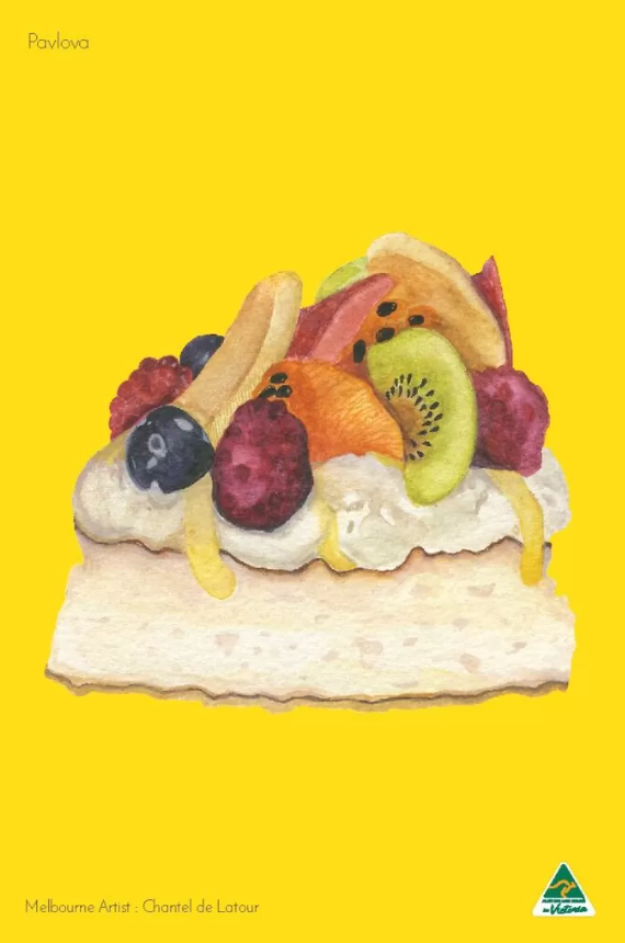 Tea Towel - Pavlova (Yellow)