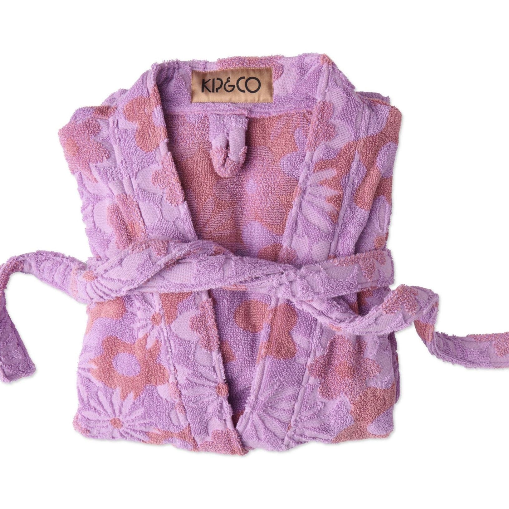 Terry Bath Robe - Peach Fleur