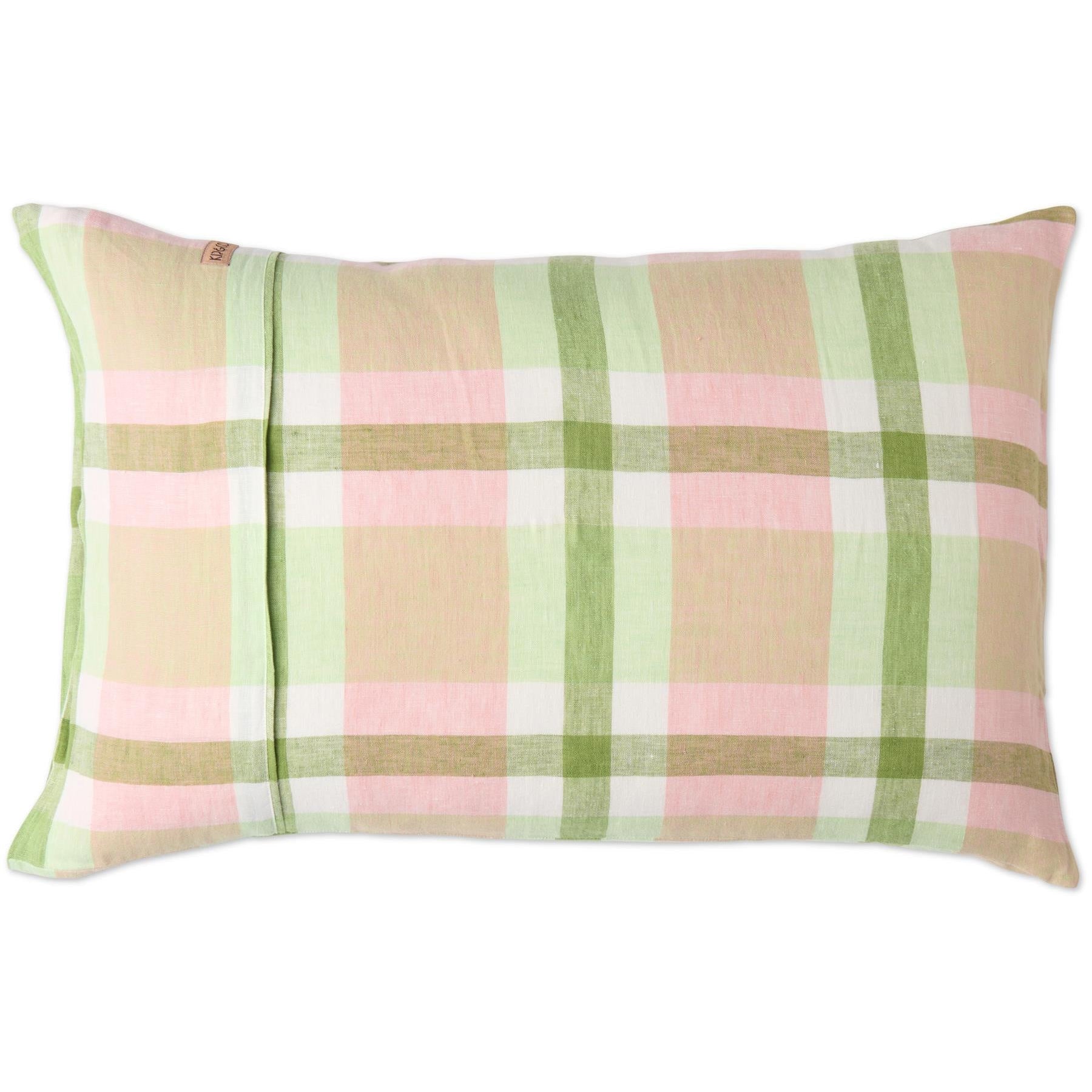 Linen Pillowcase - Pistachio Tartan 2P