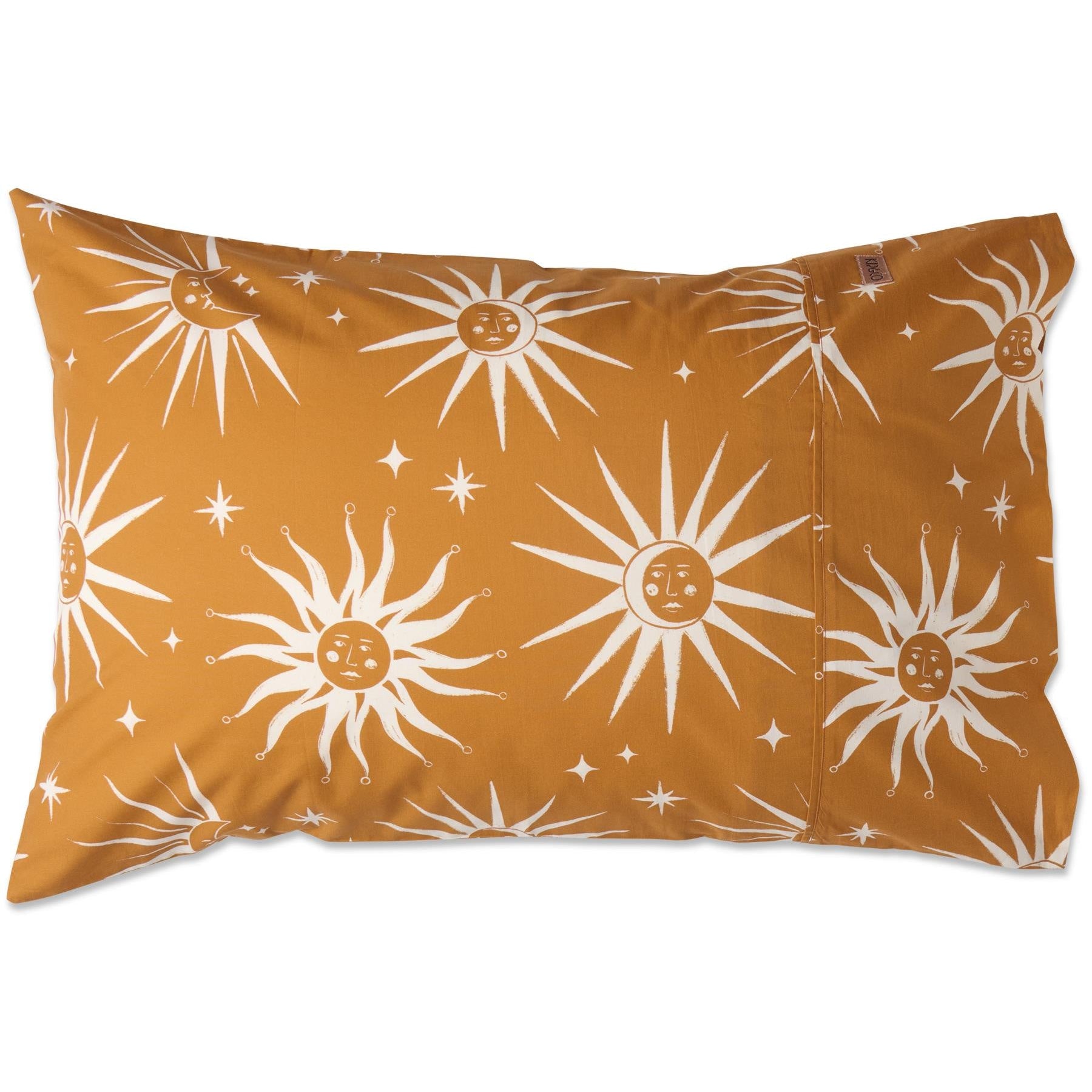 Cotton Pillowcase - Ray of Light Ochre 2P