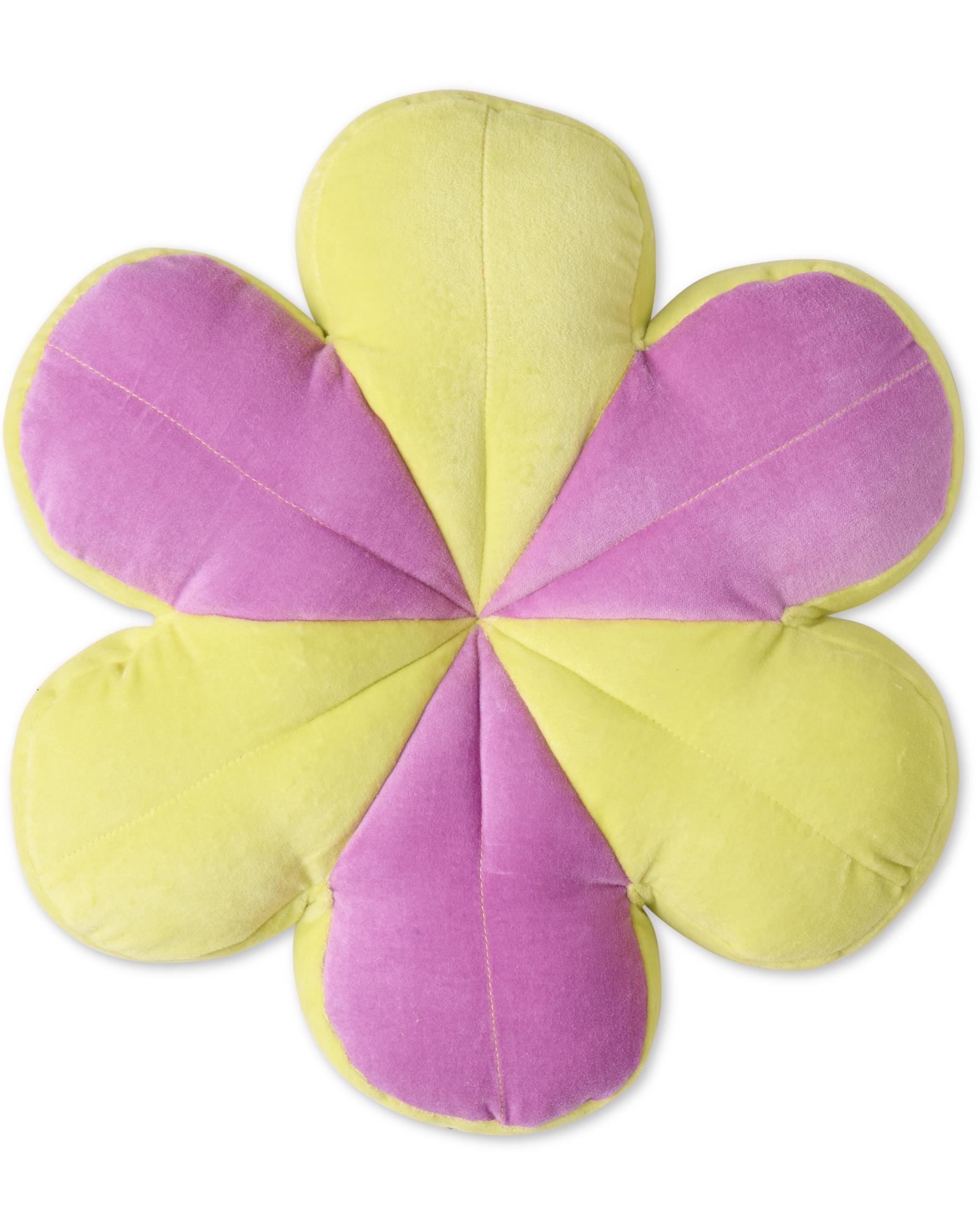 Velvet Petal Cushion - Pink Yellow