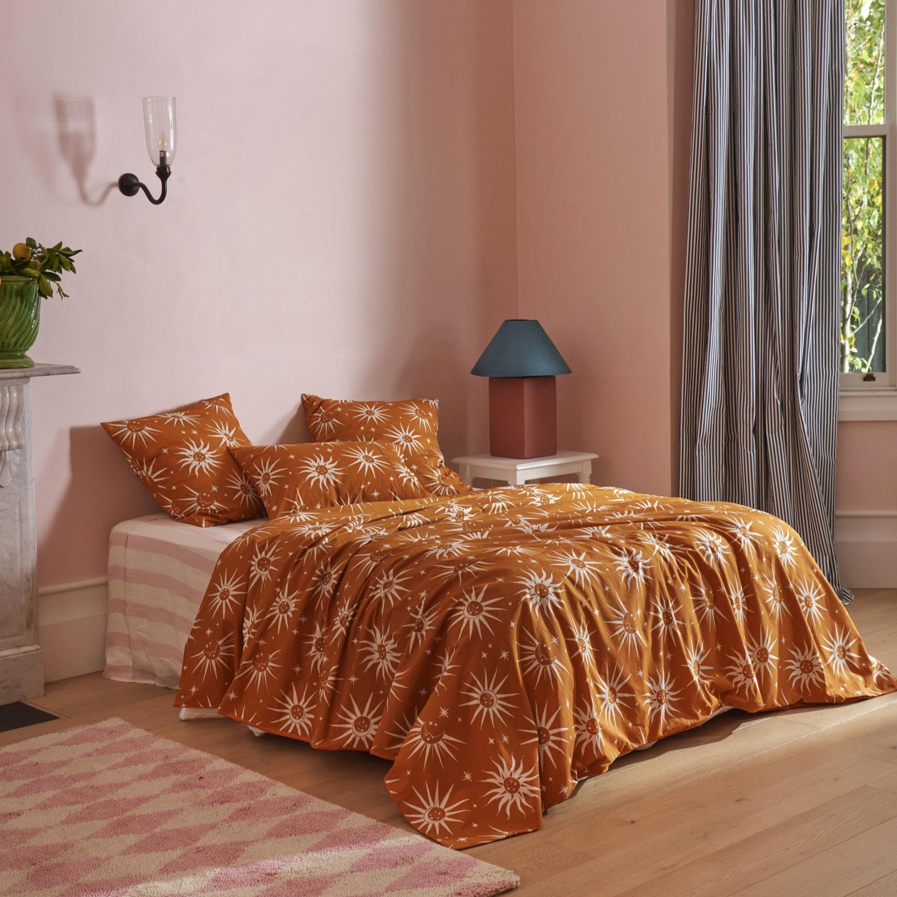 Cotton Pillowcase - Ray of Light Ochre 2P