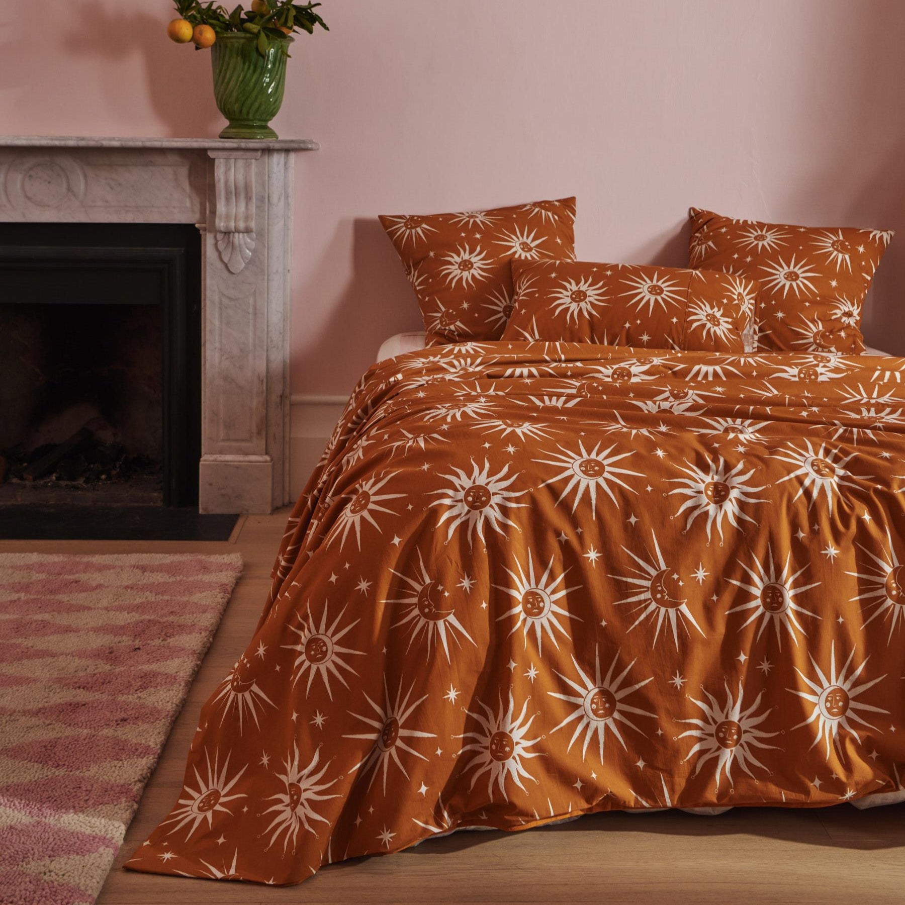 Cotton Pillowcase - Ray of Light Ochre 2P