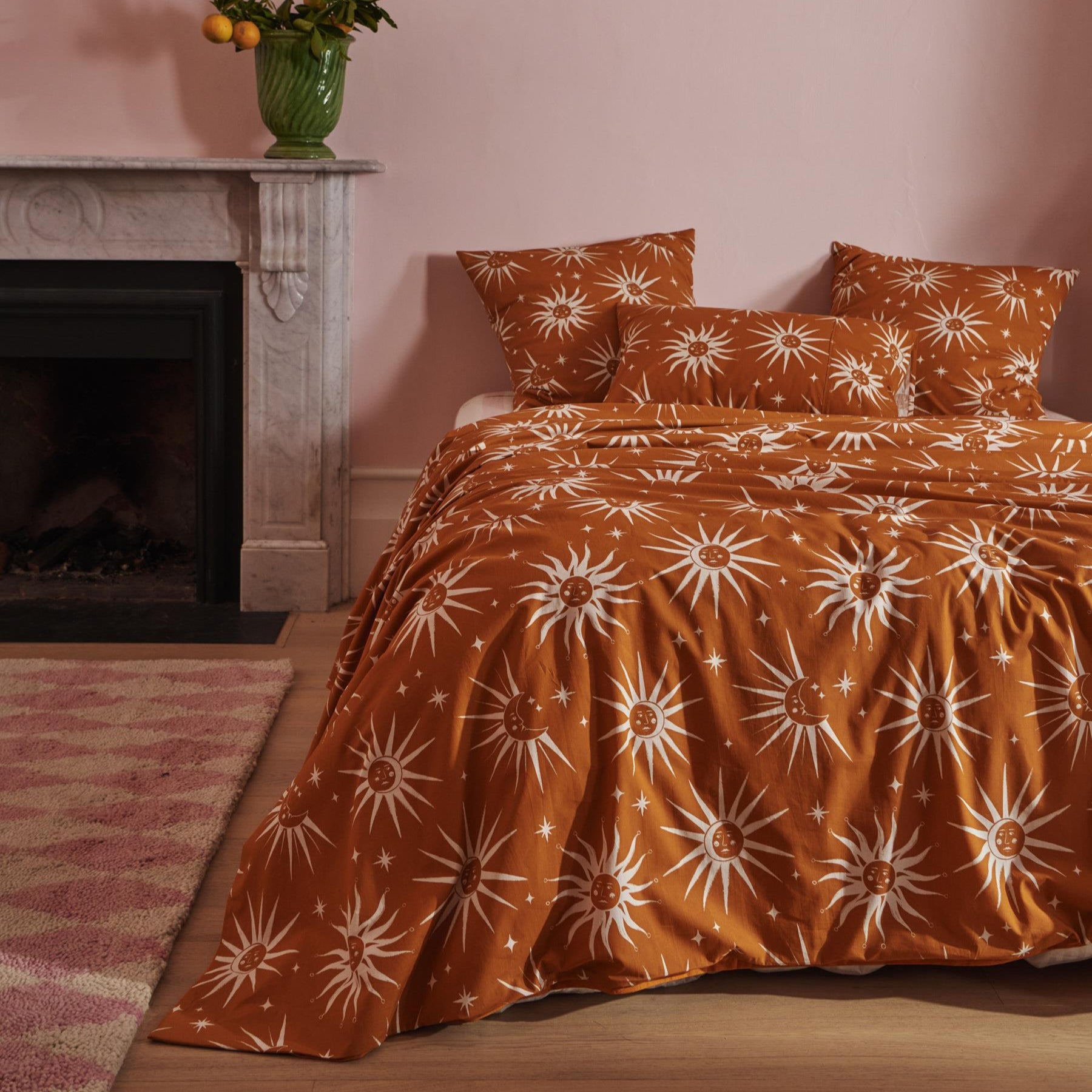 Cotton Quilt Cover -  Ray Of Light Ochre