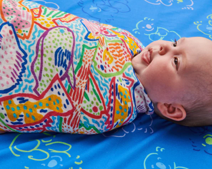 Bamboo Swaddle - Ken Done Rainbow Fish