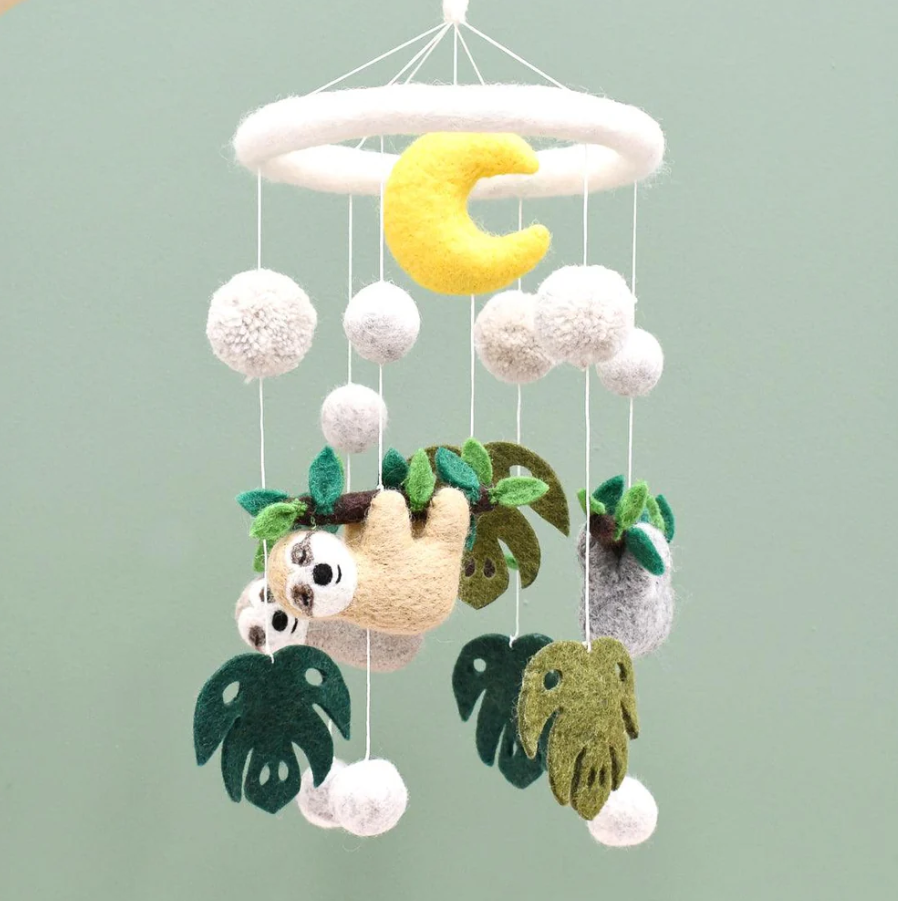 Nursery Cot Mobile - Sloth Away