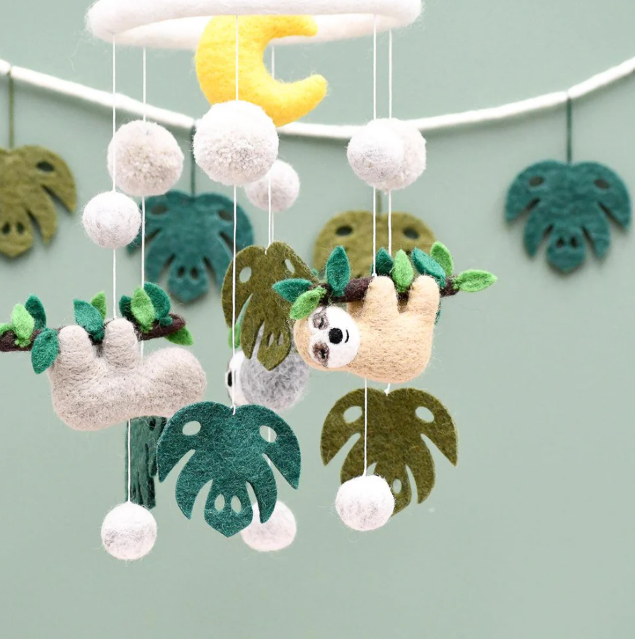 Nursery Cot Mobile - Sloth Away