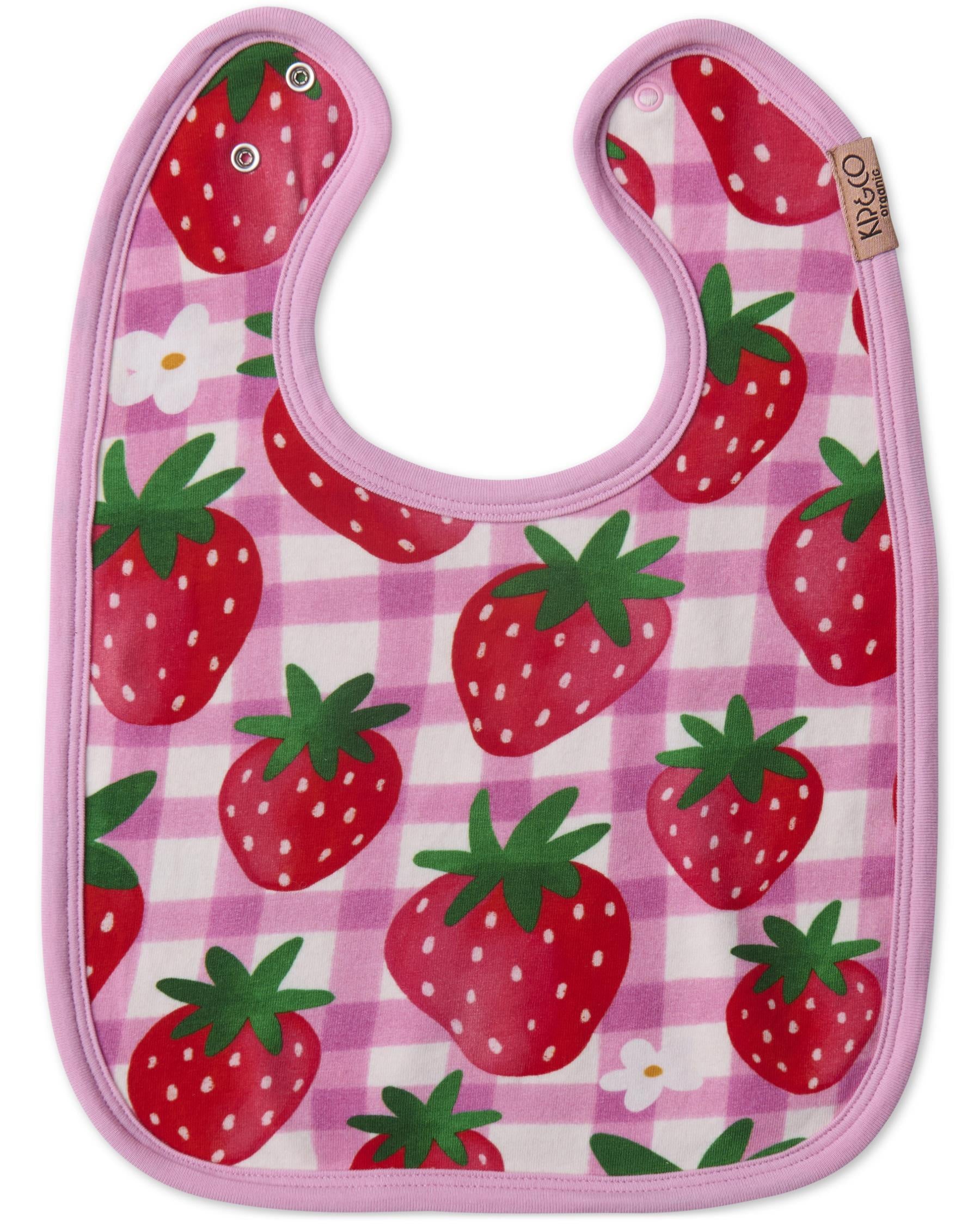 Organic Cotton Bib - Strawberry Jam