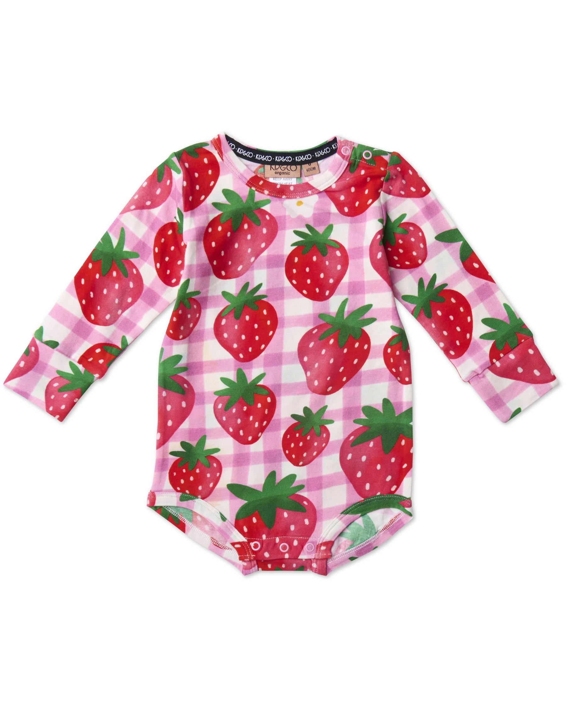 Long Sleeve Romper - Strawberry Jam