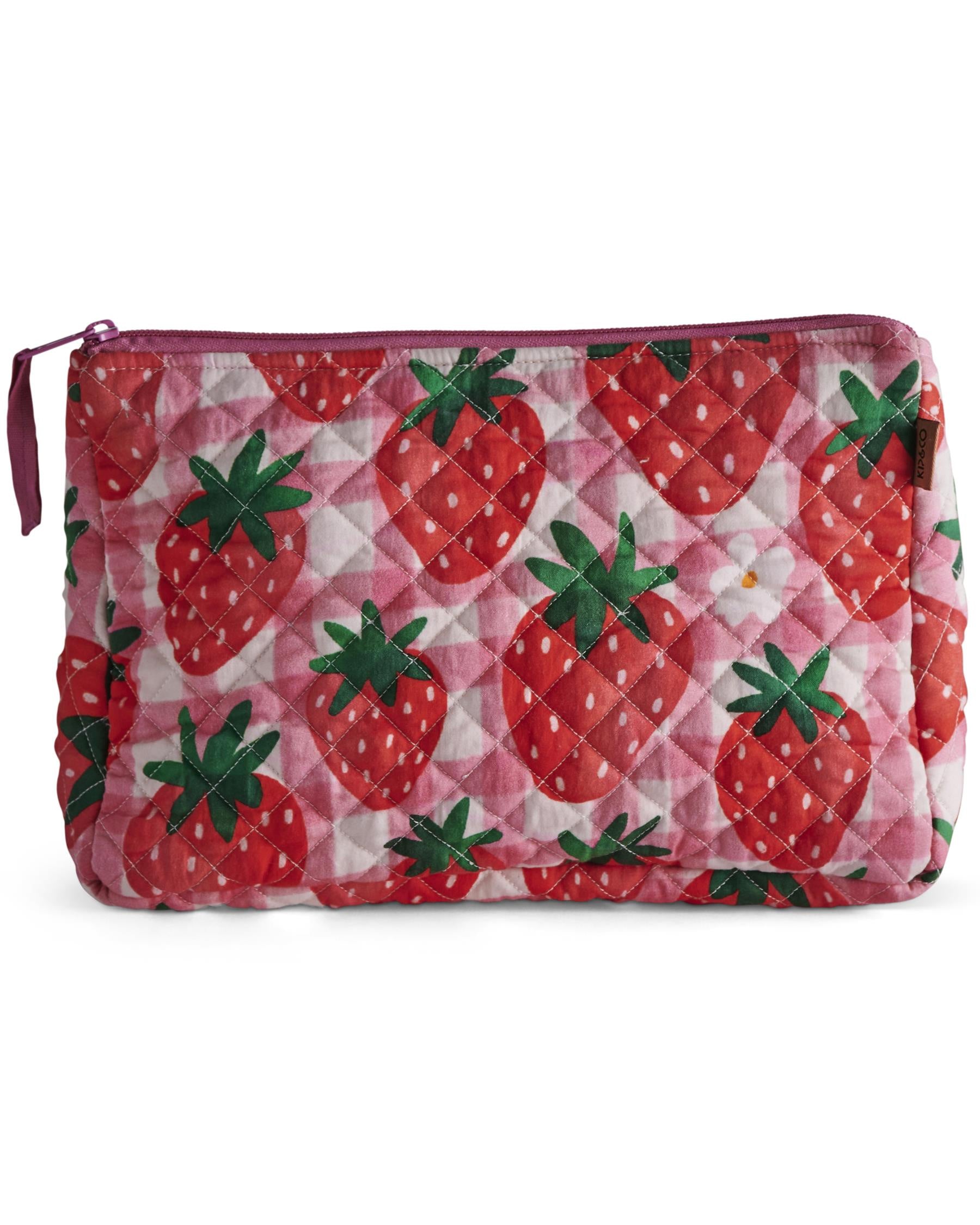 Quilted Toiletry Purse - Strawberry Jam