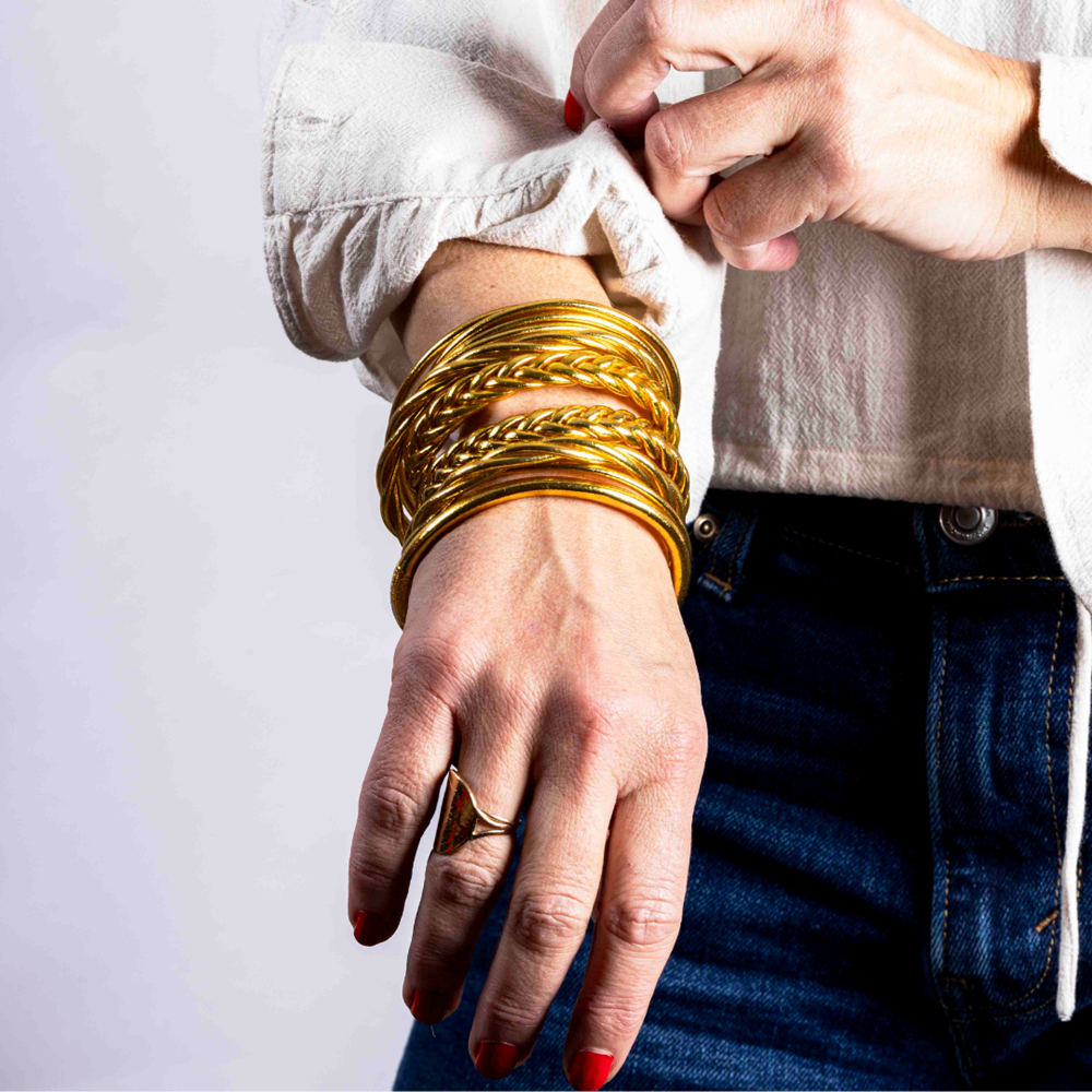 Buddhist Bracelet - Braided Gold