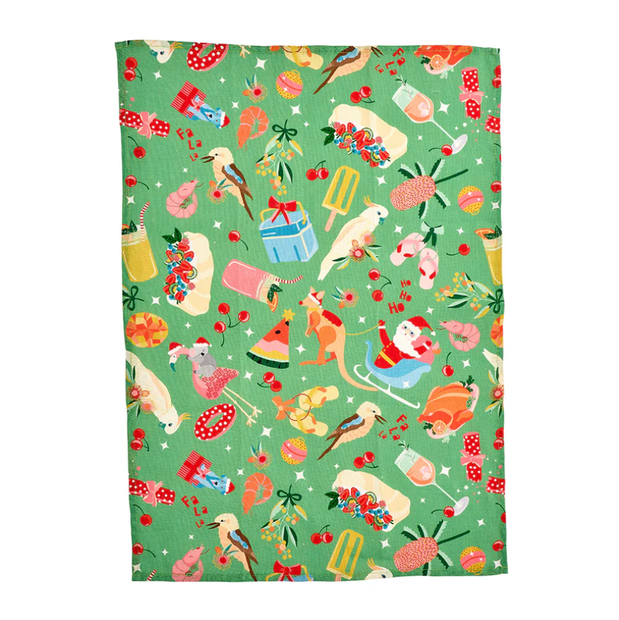 Tea Towel - Holiday Green