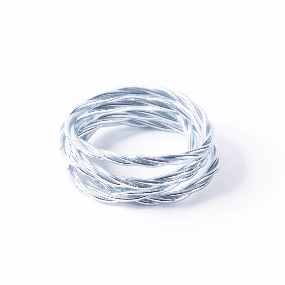 Buddhist Bracelet - Twist Silver