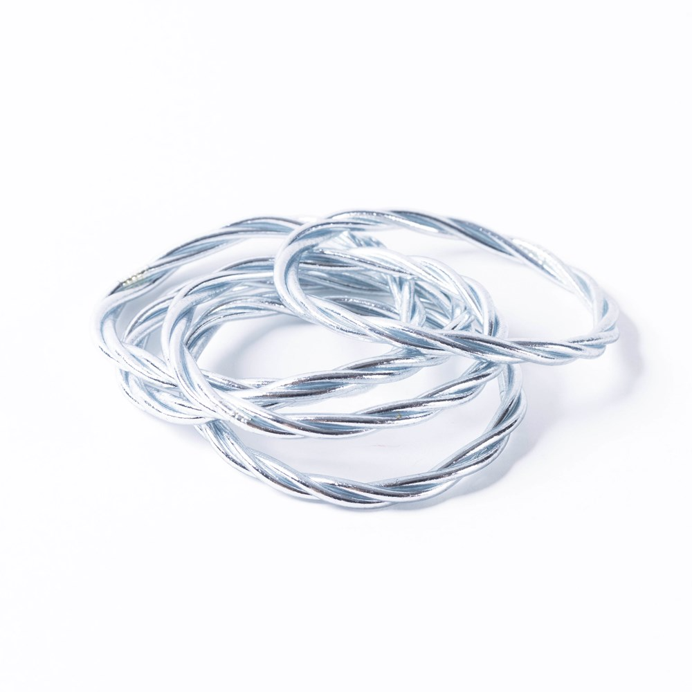 Buddhist Bracelet - Twist Silver