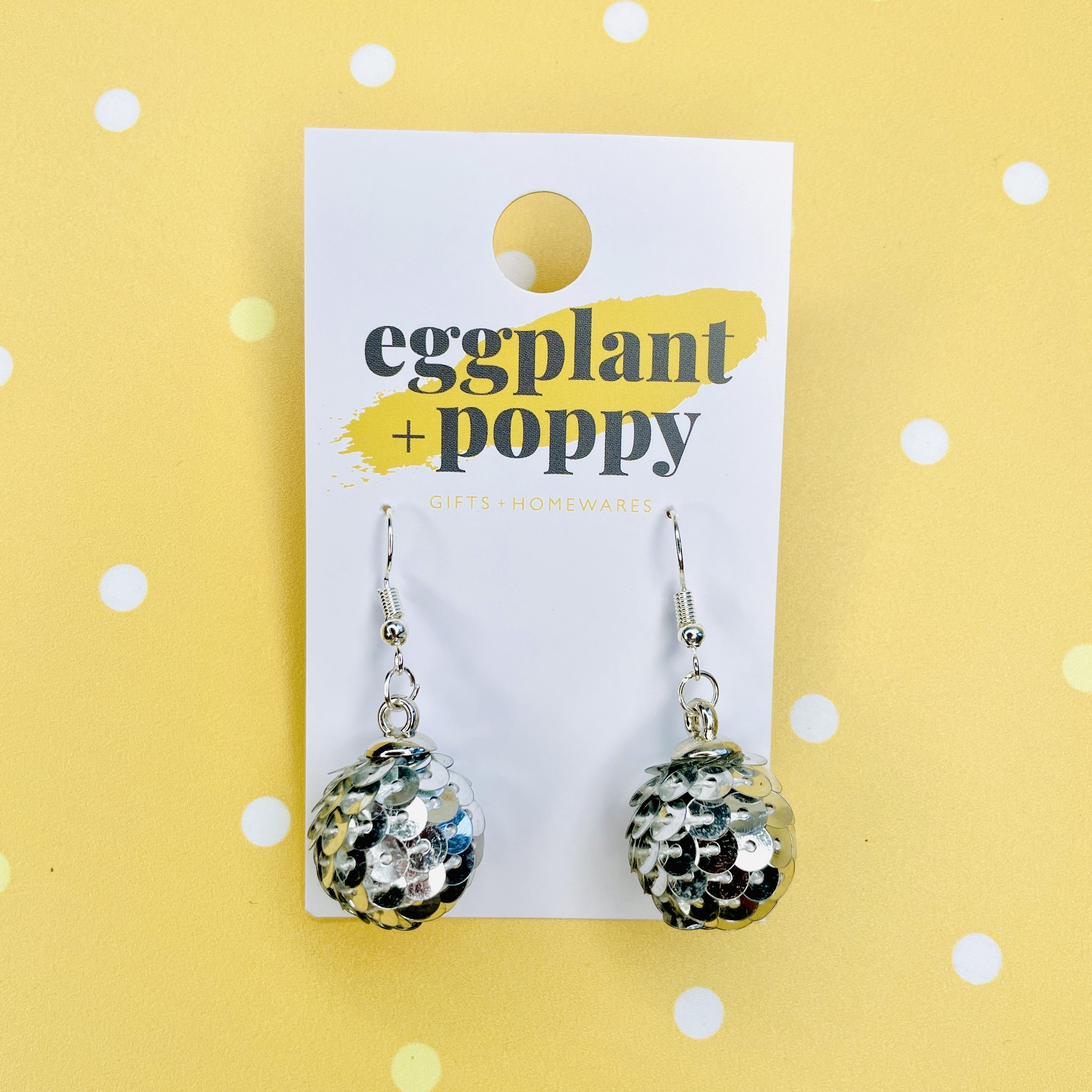 Silver Sequin Earrings