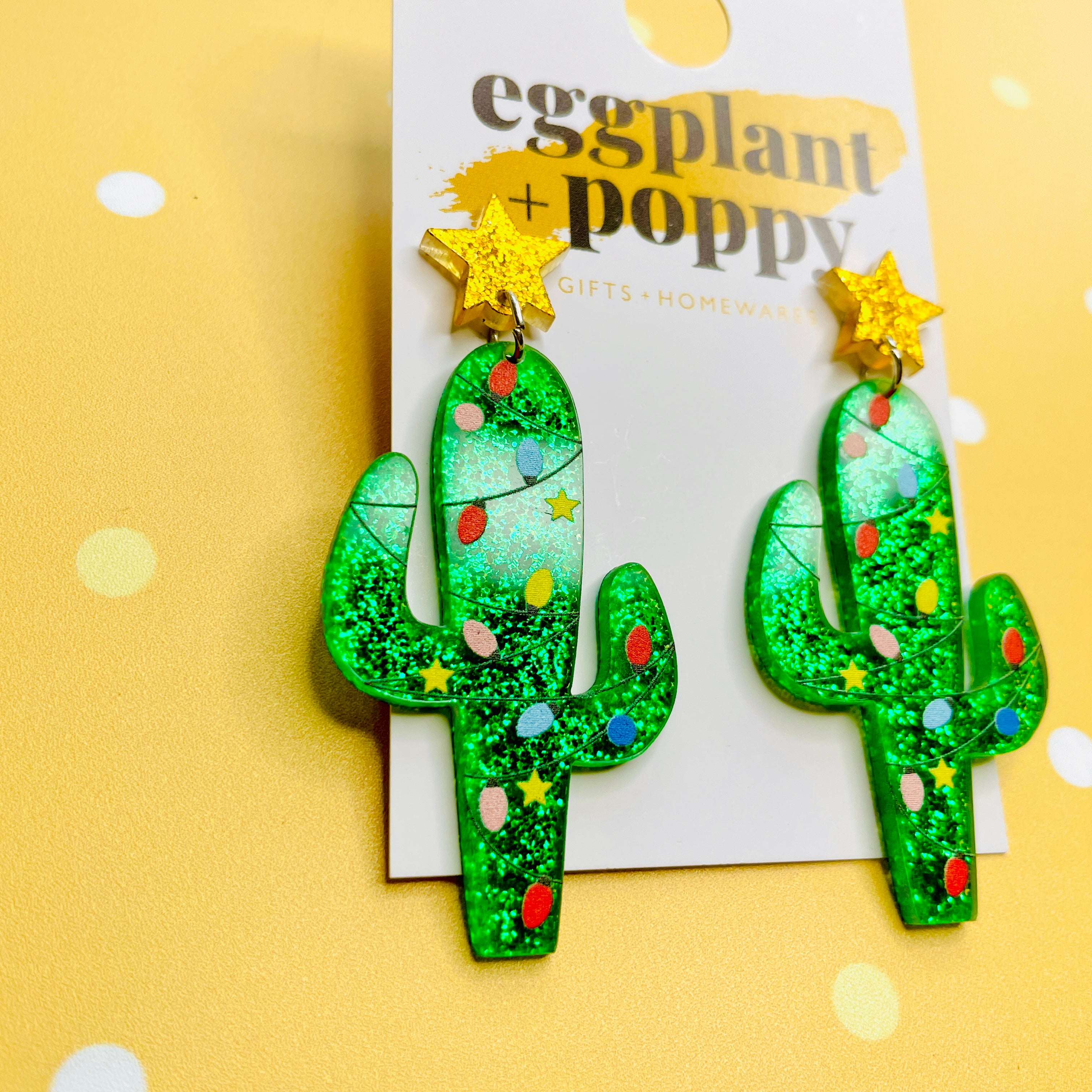 Christmas Cactus Earrings