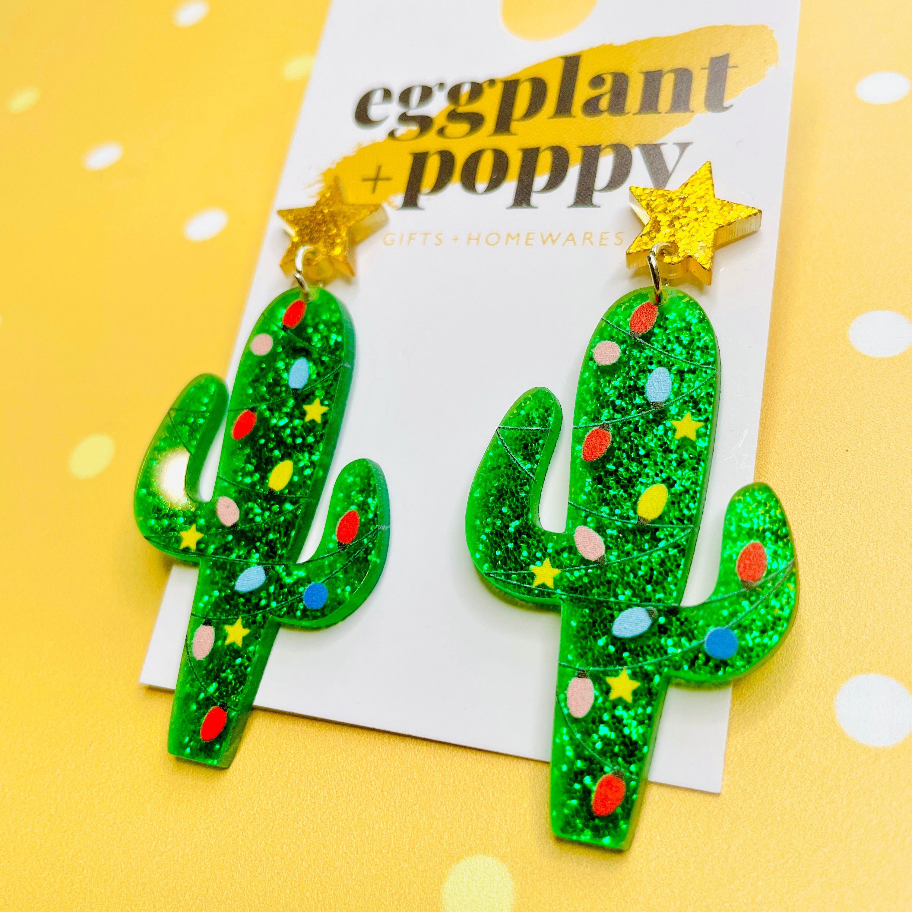 Christmas Cactus Earrings