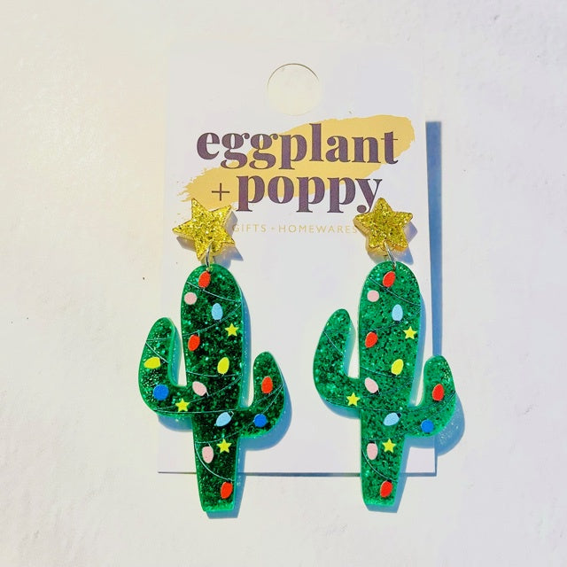 Christmas Cactus Earrings