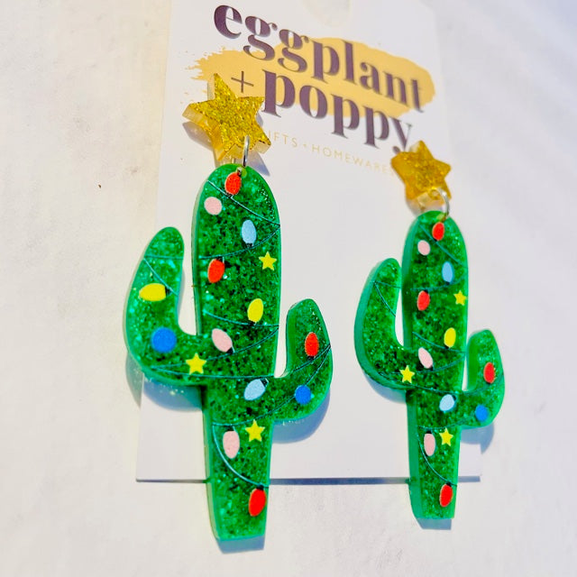 Christmas Cactus Earrings