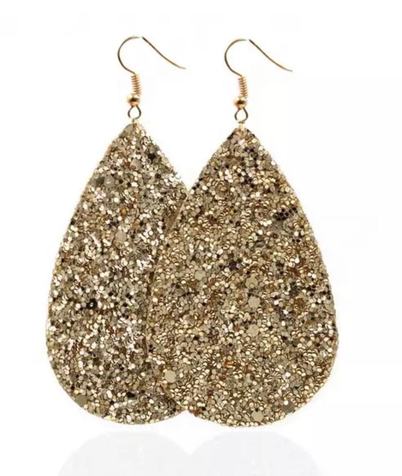 Sparkle Tear Drop Earrings