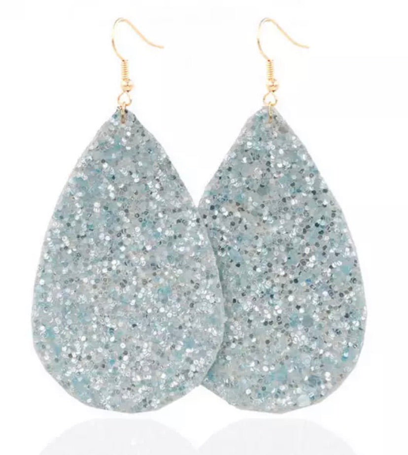 Sparkle Tear Drop Earrings